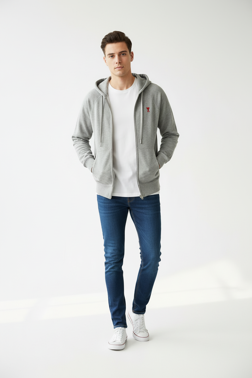 Ami Paris Zipper Hoodie